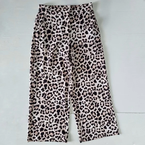 Decjuba Multicolour Leopard Print Wide Leg Pants Size M - Picture 2 of 7